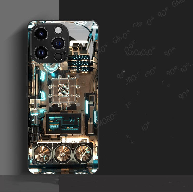 Trendy Cool Circuit Board Phone Case Apple 14 Glass Case iPhone 15 Protective Cover - V.I.P Digital Presence