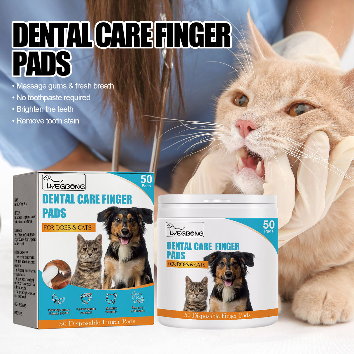 Dog Cat Tooth Cleaning Finger Set, Pet Breath Fresh Remove Tartar Stones Teeth Clean Finger Set - V.I.P Digital Presence