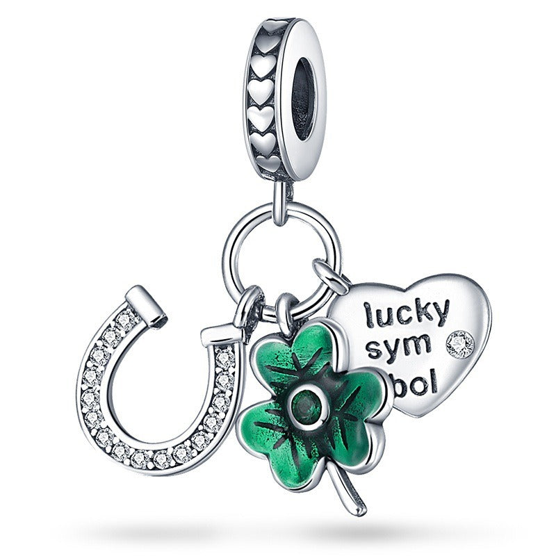 U-shaped Horseshoe Clover Wishing Tree Pendant Copper Silver Plated DIY Jewelry - V.I.P Digital Presence
