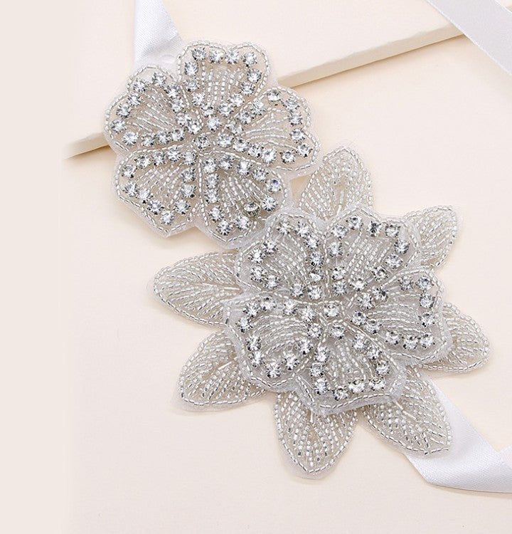 Sweet princess bridal headgear handmade crystal inlaid rhinestone flower cloth headband hair ornament - V.I.P Digital Presence