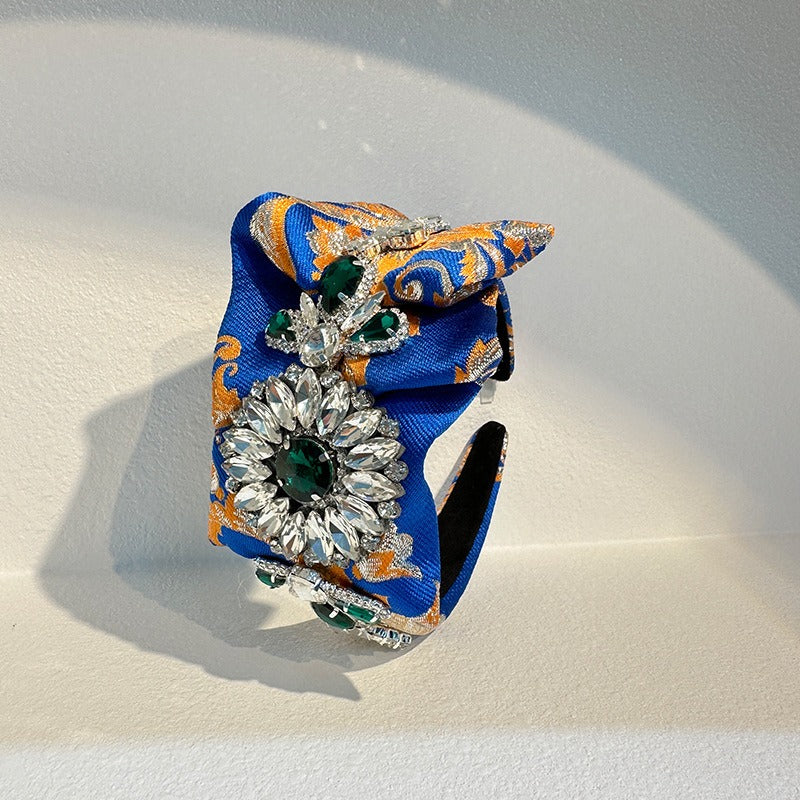 Handmade heavy industry fabric with diamond inlaid hair bands for women - V.I.P Digital Presence