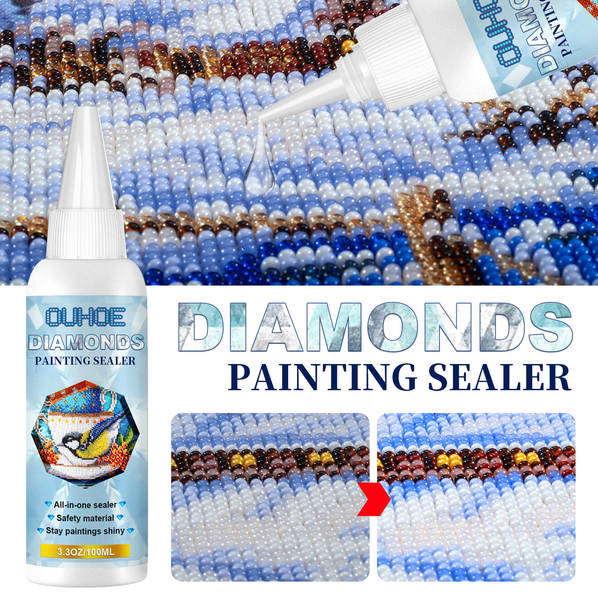 Diamond Painting Sealant, Diamond Painting Oil Painting Protective Adhesive 5D Diamond Painting Puzzle Sealant - V.I.P Digital Presence