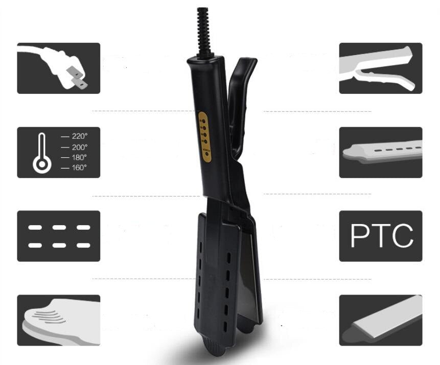 Hair Straightener Four-gear temperature adjustment Ceramic Tourmaline Ionic Flat Iron Hair Straightener For Women Widen panel - V.I.P Digital Presence