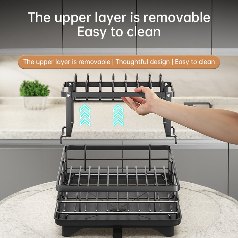 2024 Kitchen Dish Drying Rack with Adjustable Stainless Steel Organizer - V.I.P Digital Presence