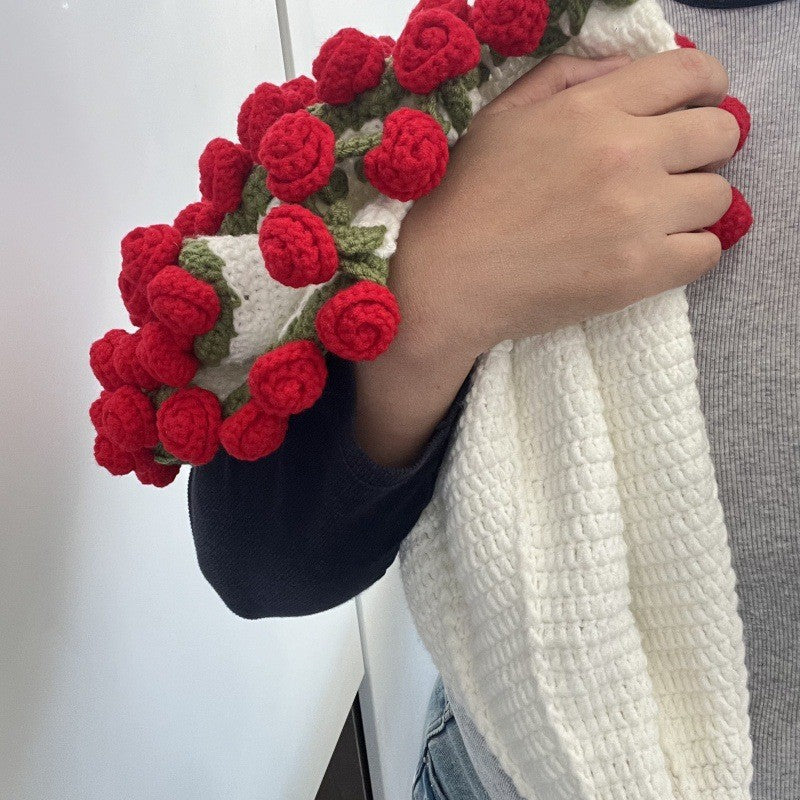 60cm New Creative Rose Bouquet Blanket (Finished), Crocheted Flower Bouquet Gift for Girlfriend - V.I.P Digital Presence