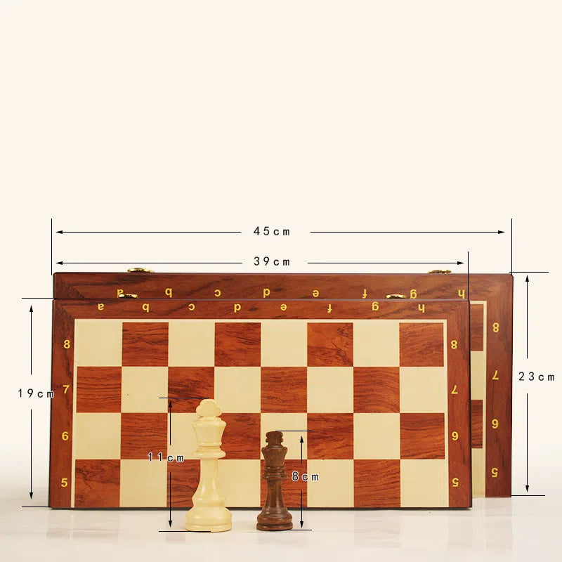 Magnetic Wood Chess Folding Chess Board Puzzle Game for Adults and Children Checkers Toy - V.I.P Digital Presence