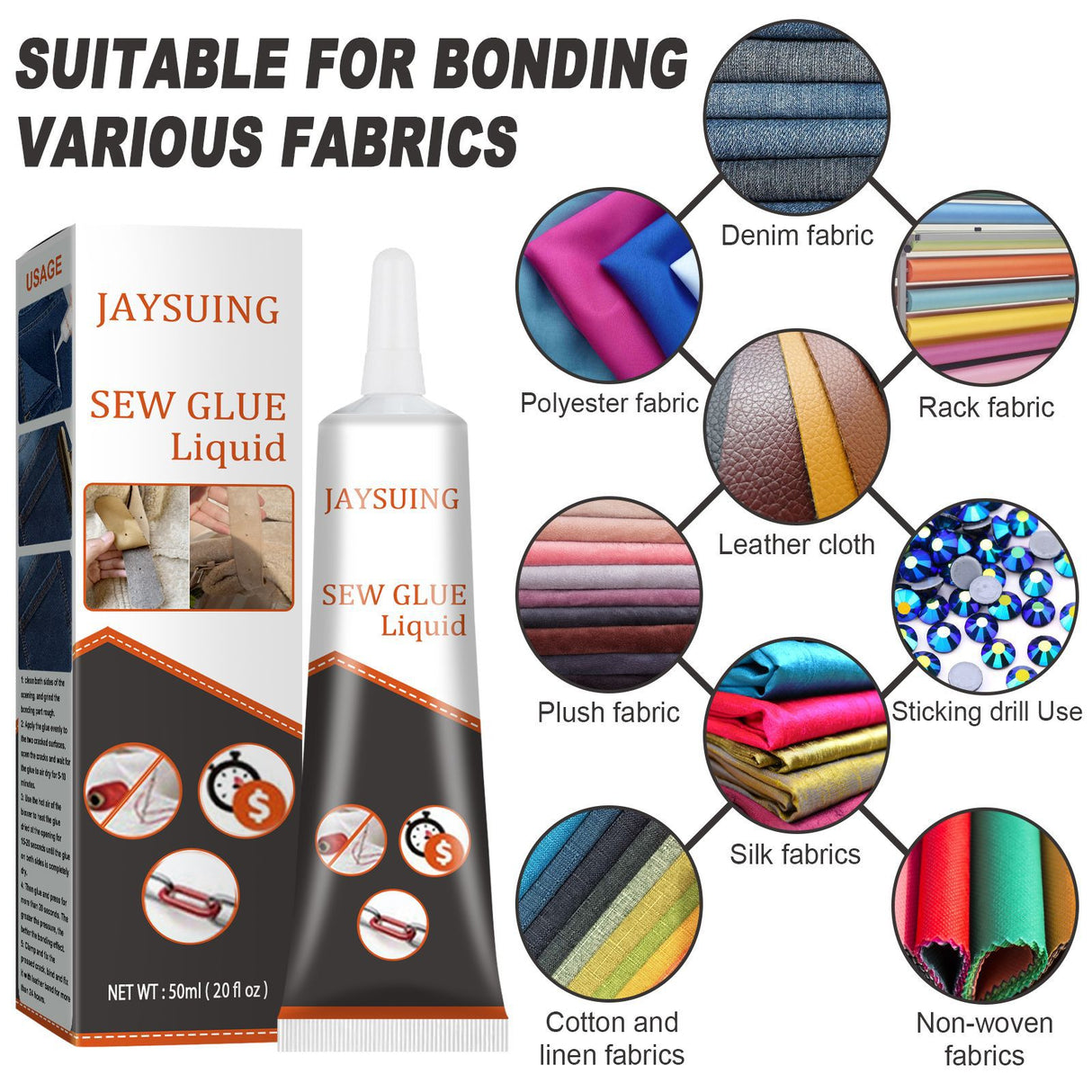 Jaysuing Cloth Repair Glue White Seam Glue Clothing Repair Glue Washable Ironing Cloth Adhesive Glue - V.I.P Digital Presence