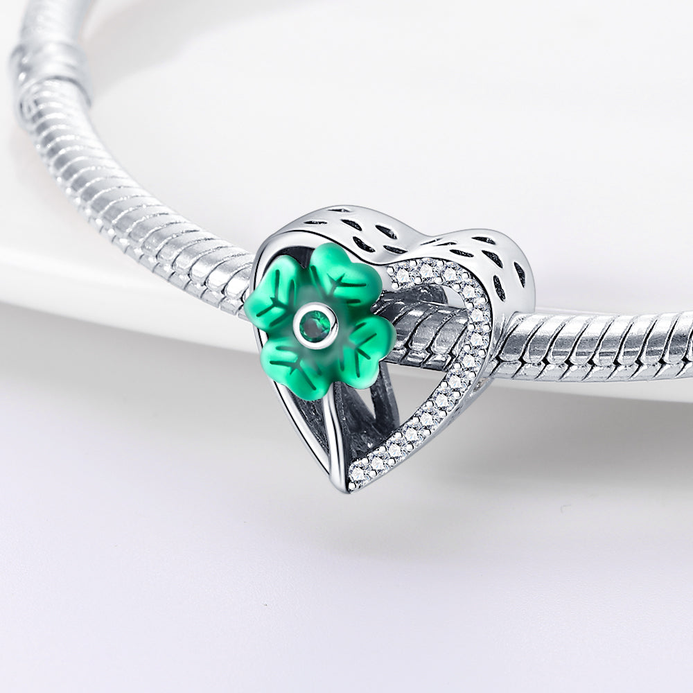 Niche jewelry handmade copper plated silver heart clover DIY jewelry accessories - V.I.P Digital Presence