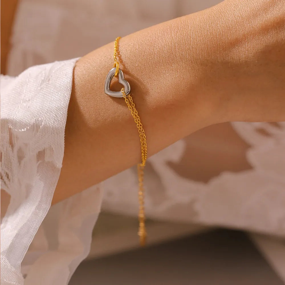18K Gold-Plated Heart Bracelet - V.I.P Digital Presence