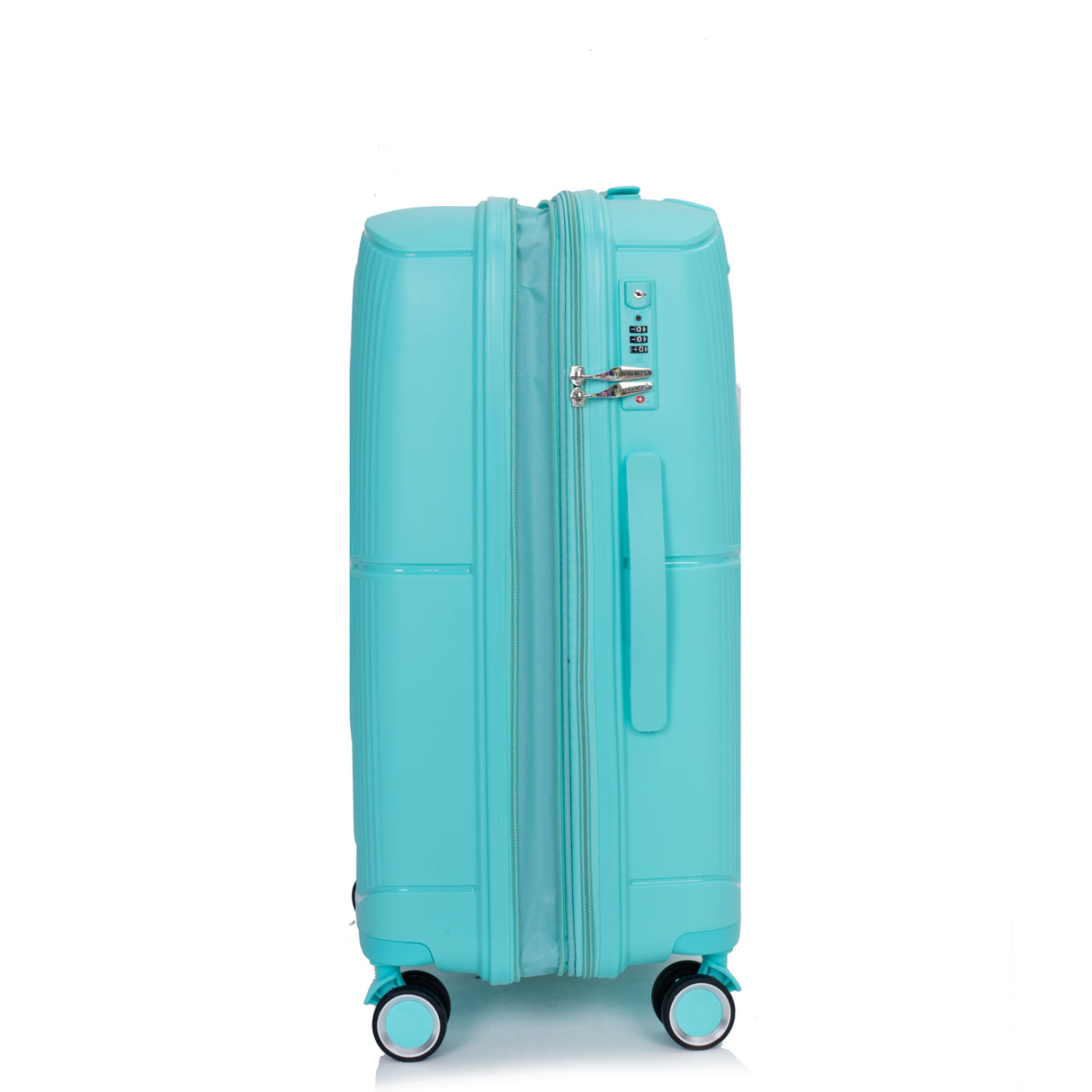 Expandable Hardshell Suitcase Double Spinner Wheels PP Luggage Sets Lightweight Durable 3-Piece Set (20/24/28) , Lake Blue