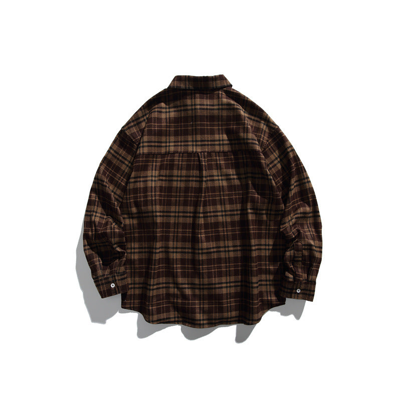 Loose casual checkered long sleeved shirt for men and women - V.I.P Digital Presence