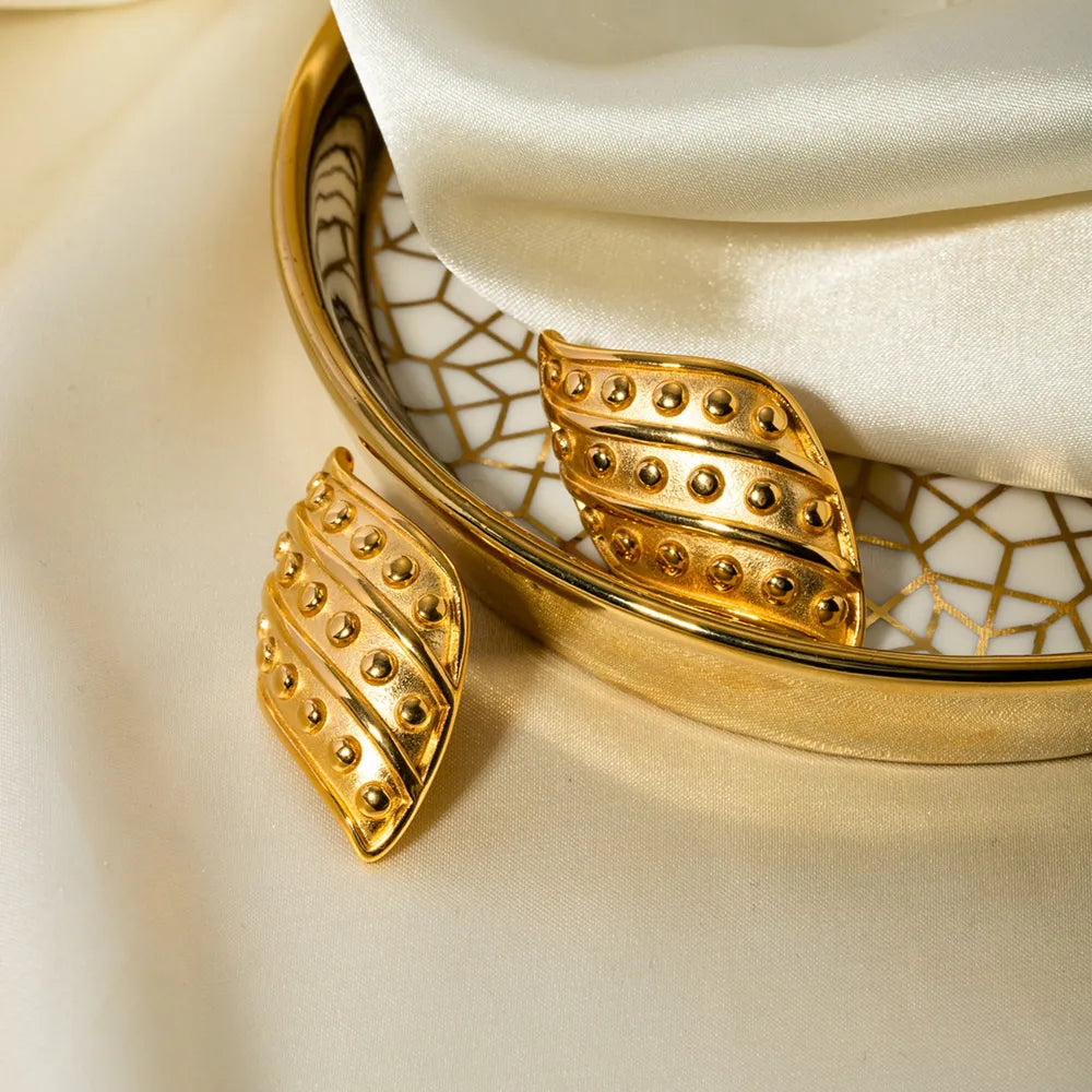 18K Gold-Plated Stainless Steel Stud Earrings - V.I.P Digital Presence