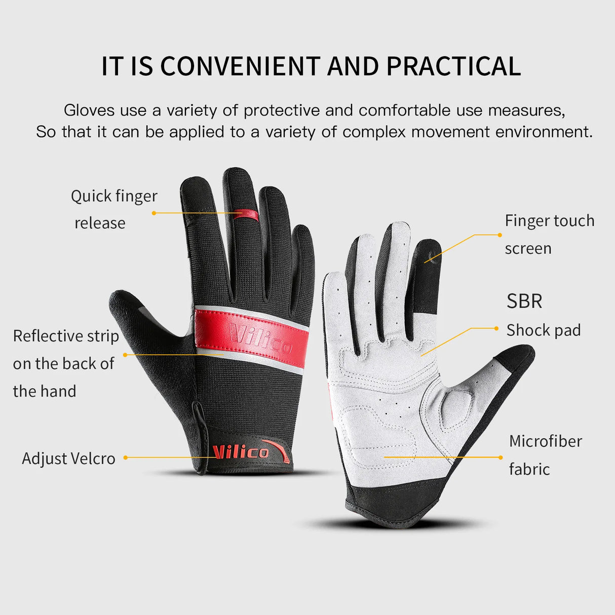 Outdoor sports riding gloves wear-resistant shock-absorbing and touch screen mountain bike gloves - V.I.P Digital Presence