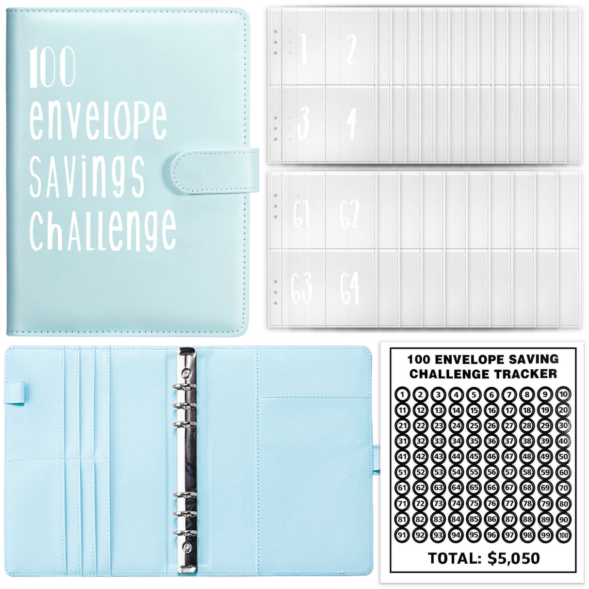 100 Day Challenge Loose leaf Notebook Couple's Savings Notebook Money Saving Envelope Budget Savings Notebook Notepad - V.I.P Digital Presence