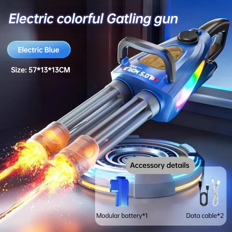 Electric LED Rotating Gatling Water Gun - Auto-Spray Blaster for Kids & Adults (Summer Pool Toy) - V.I.P Digital Presence
