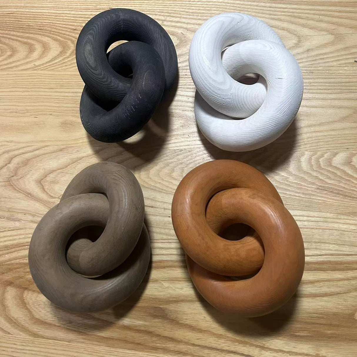 Wooden decorative chains, wooden handicrafts, home furnishings, homestay decorations, two ring buckle wooden chains, two ring wo - V.I.P Digital Presence