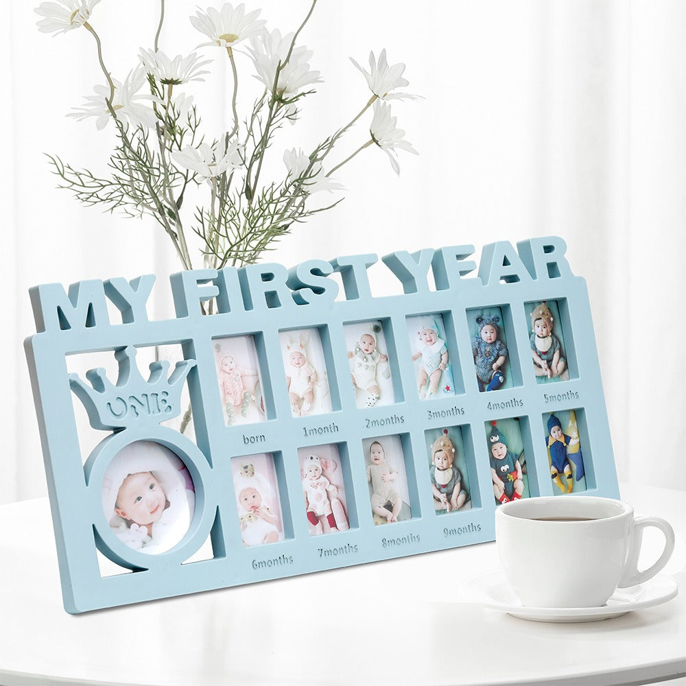 Newborn baby's 12 month growth record creative Korean style combination photo frame - V.I.P Digital Presence