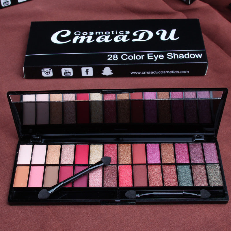 CmaaDU 28 Color Eyeshadow Palette Beginners Makeup Matte Pearlescent - V.I.P Digital Presence