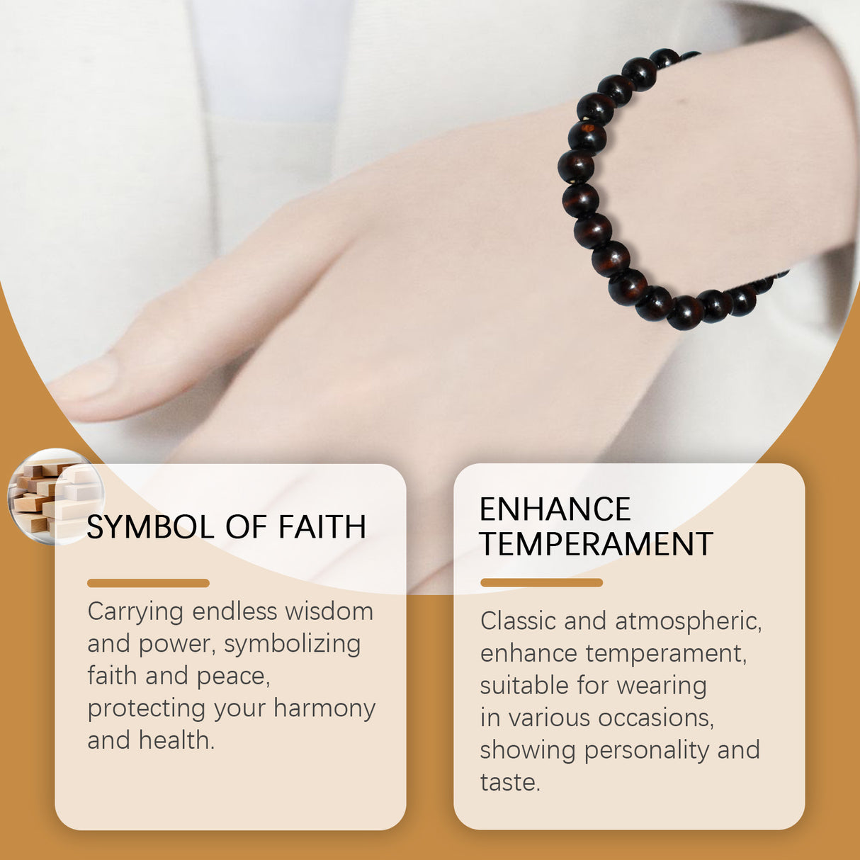 Black Coffee Wood Bead Bracelet Daily Hand Simple Fashion Everything With Niche Design Wood Bead Bracelet - V.I.P Digital Presence