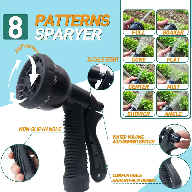 100 - ft Expandable Garden Hose with Nozzle. Light, Durable & Kink - Free for Car Wash & Outdoor Watering - V.I.P Digital Presence