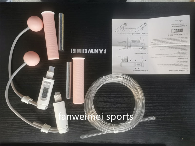 Valentine DAY women lady girl dual use home jump skipping rope Wireless with counter digital smart keep fit crossfit weighted