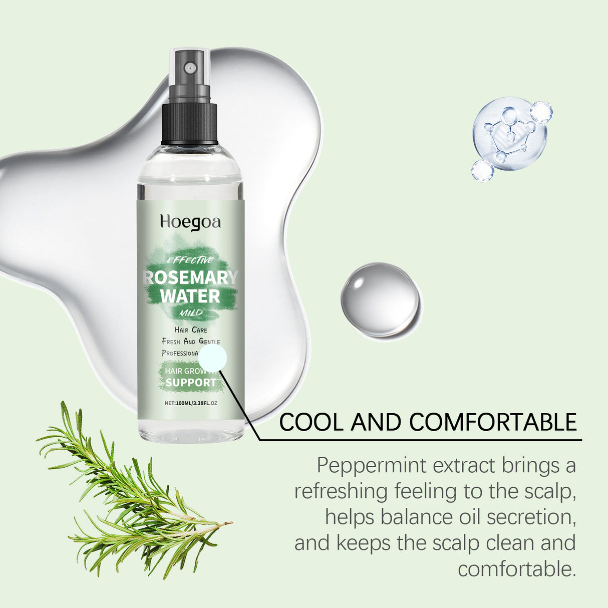 Rosemary Hair Treatment Spray, Gentle Nourishing Soft Shine Strong Hair Treatment Spray - V.I.P Digital Presence