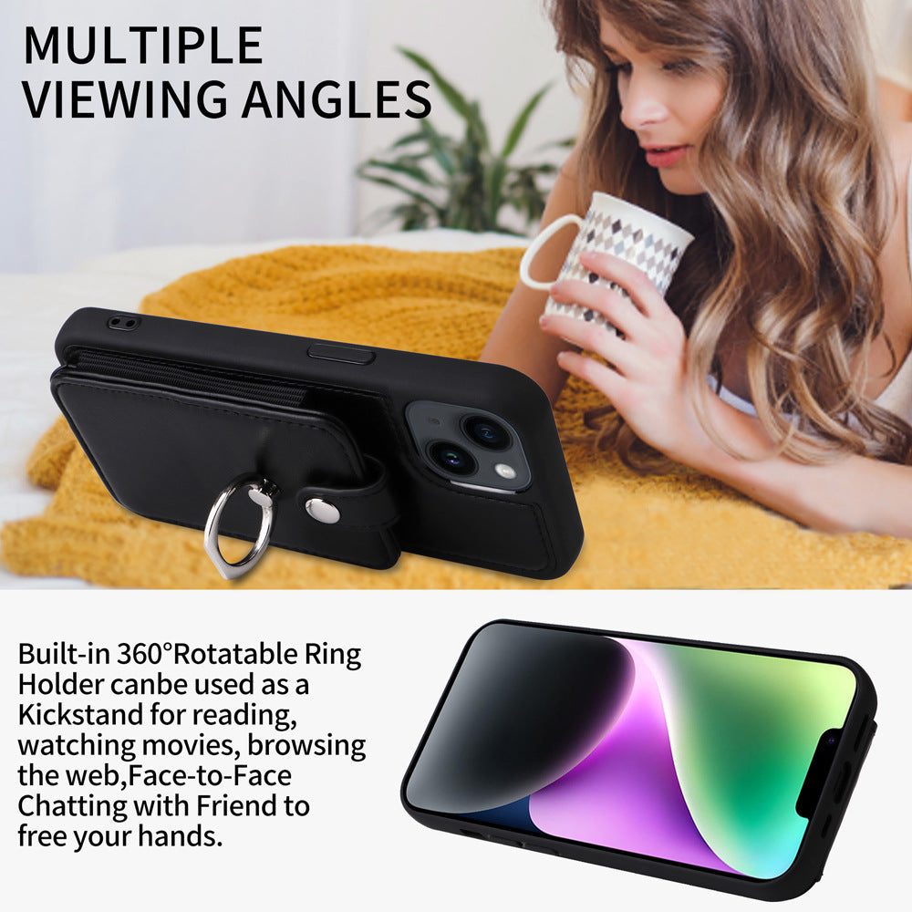 Suitable for iPhone 14 wallet phone case Apple 13 Promax flip cover protective case accordion card insertion phone leather case - V.I.P Digital Presence