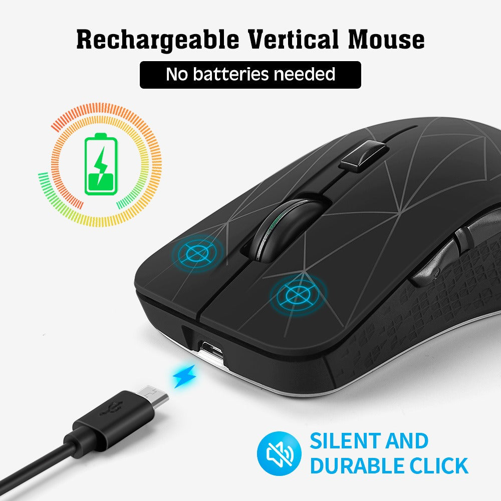Dual mode wireless mouse silent office colorful illuminated charging Bluetooth mouse for laptops - V.I.P Digital Presence