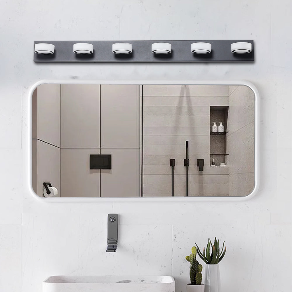 LED Modern Black 6-Light Vanity Lights Fixtures Over Mirror Bath Wall Lighting - V.I.P Digital Presence