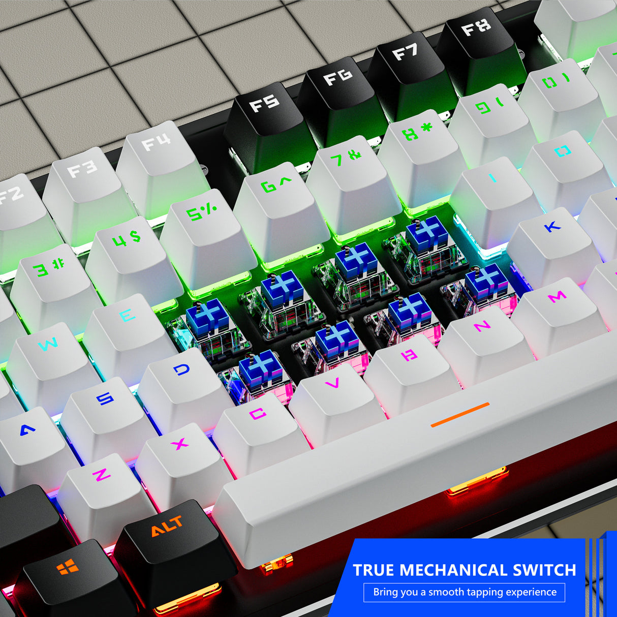 K880 wired mechanical keyboard customized hot swappable office computer 104 key e-sports game - V.I.P Digital Presence