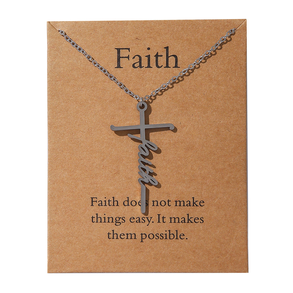 Faith Religious Gift Stainless Steel Cross Collarbone Chain Sweater Chain - V.I.P Digital Presence