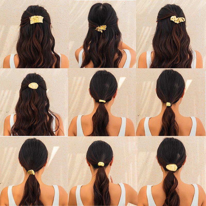 Metal concave convex folded alloy hair clip Hairpin irregular temperament hair clip - V.I.P Digital Presence