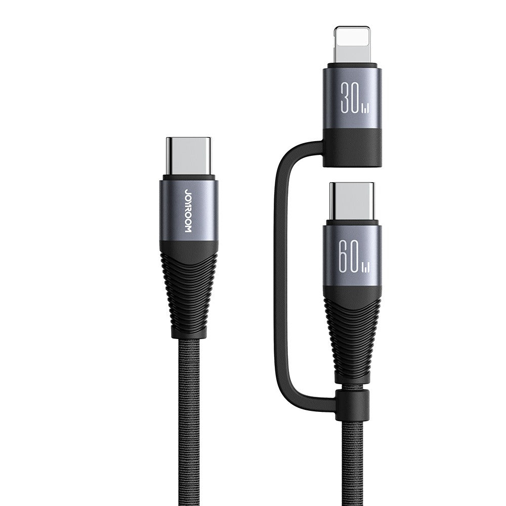 Aluminum alloy four in one data cable for mobile fast charging 60W high-power transmission data cable - V.I.P Digital Presence