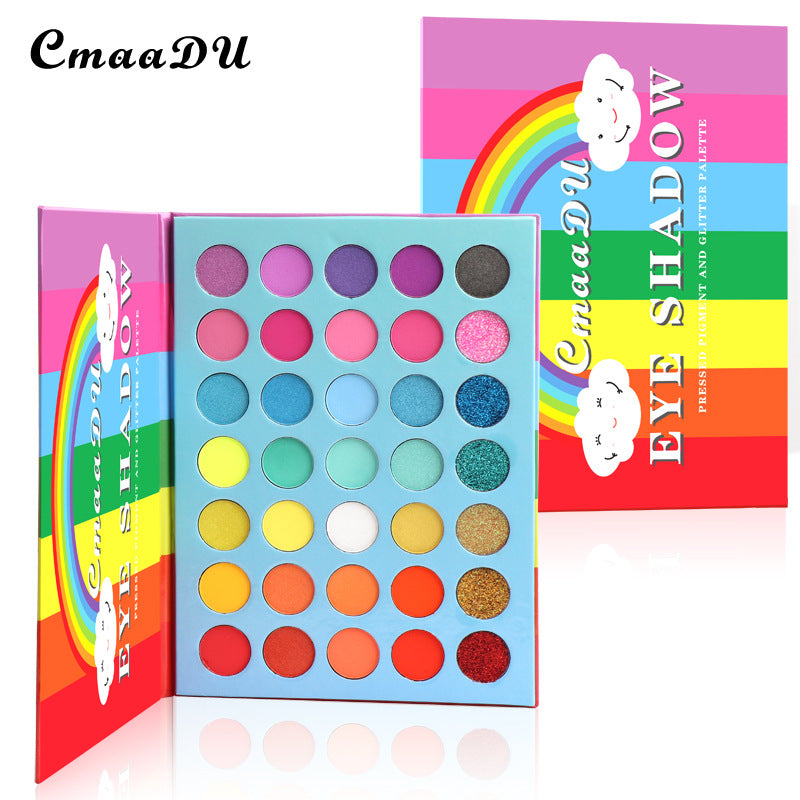 CmaaDu 35 Colors Rainbow Matte Eyeshadow Metal Waterproof Glitter Eyeshadow Palette - V.I.P Digital Presence