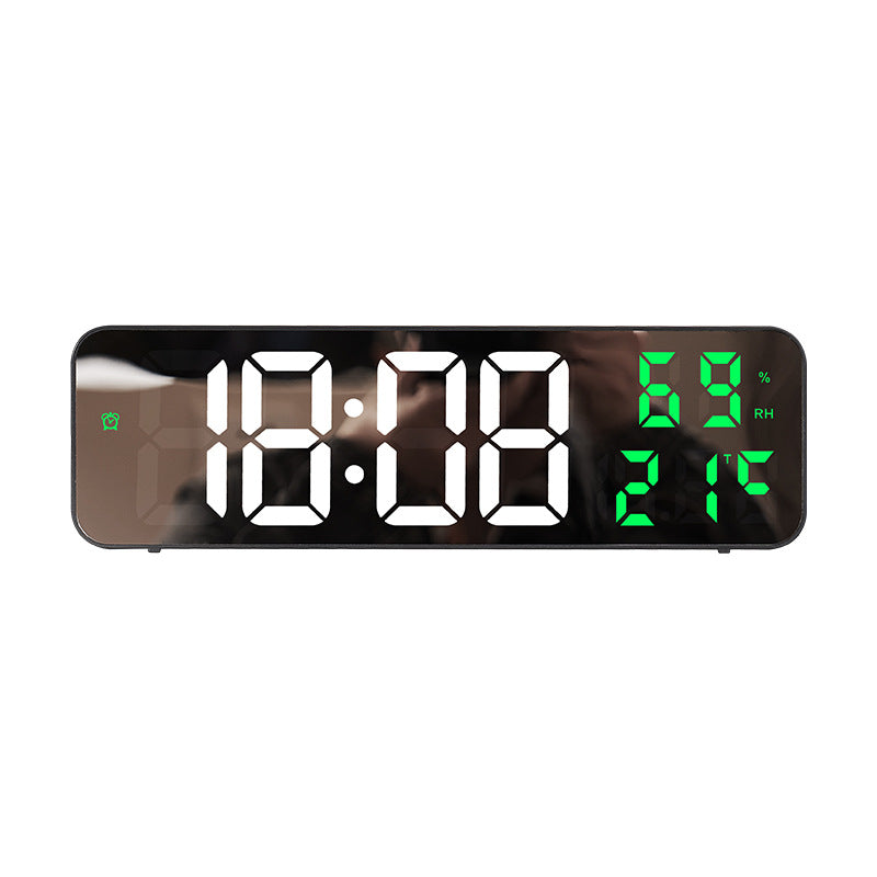 9-Inch Digital Wall Clock: Temp/Humid, Night Mode, Snooze, 12/24H, USB Plug-in LED Alarm Clock - V.I.P Digital Presence