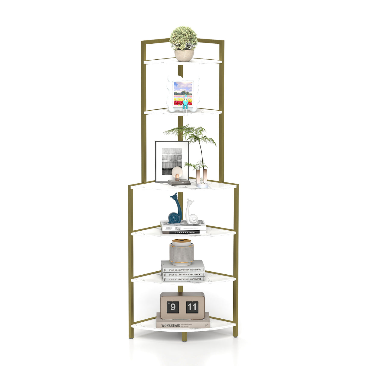 6-story corner open bookshelf, modern bookshelf, wooden frame, independent bookshelf unit, - V.I.P Digital Presence