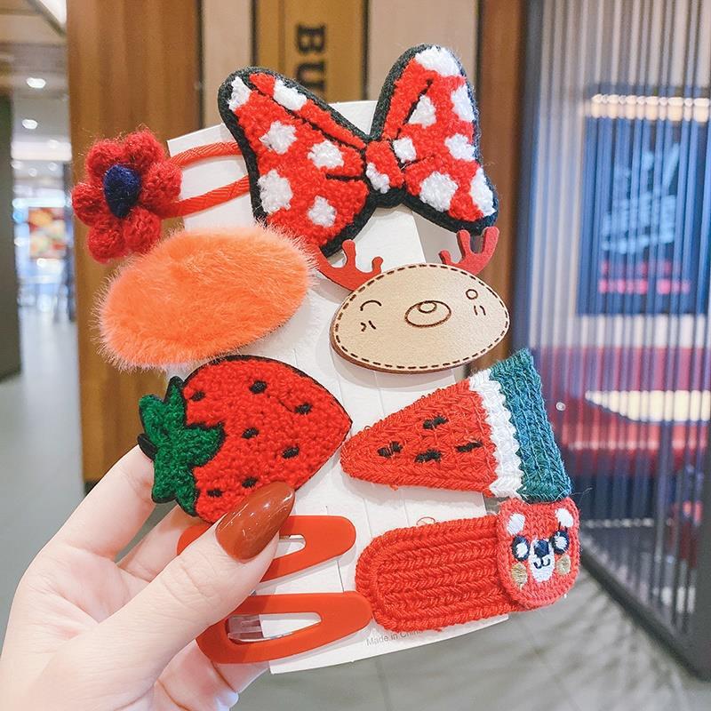 Milk Coffee Color Children's Plush Hairpin Net Red Bangs Side Hair Clip Autumn And Winter Lovely Japanese Clip - V.I.P Digital Presence