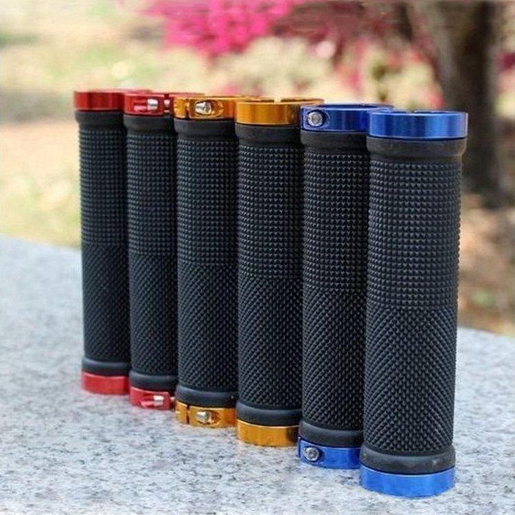 Mountain Bike Bicycle Handlebar Sleeve Vice Color Aluminum Alloy Bilateral Locking Handlebar Vice Handle Non-Slip Rubber Handlebar