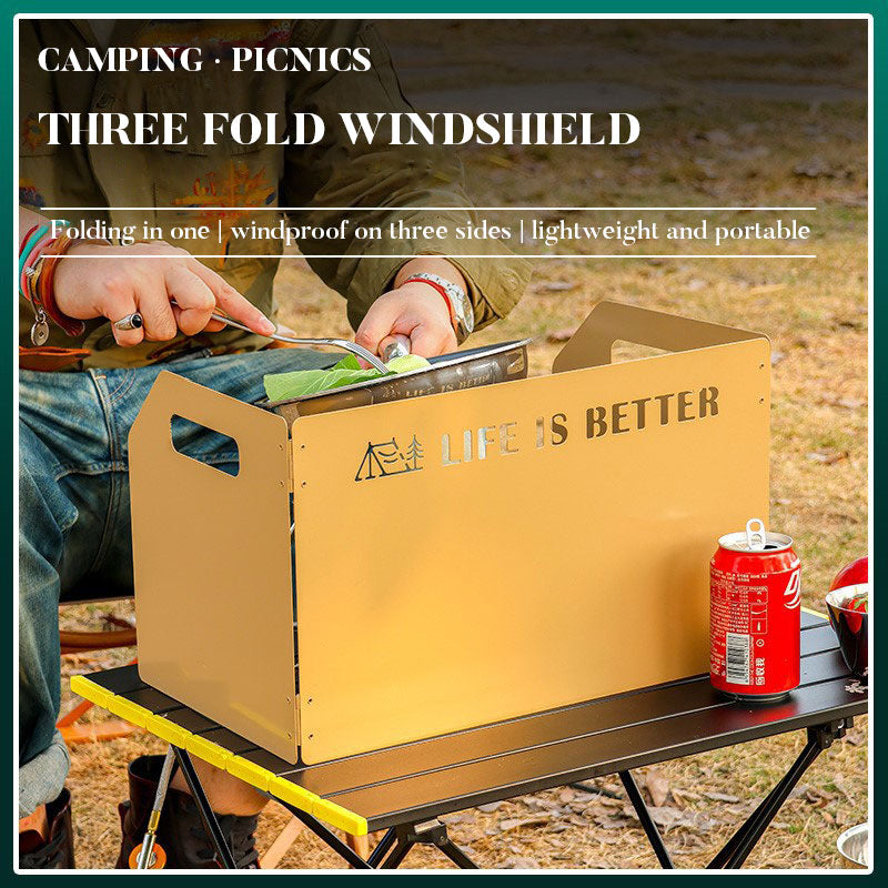 Outdoor stove enclosure wind shield camping wind shield shielding plate cassette stove folding gas stove stove wind shield - V.I.P Digital Presence