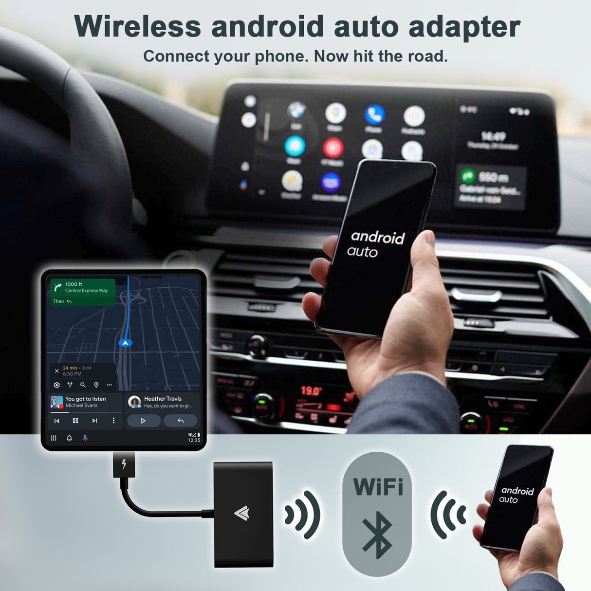 Suitable for Apple CarPlay original car wired to wireless Android Auto box Android car adapter - V.I.P Digital Presence
