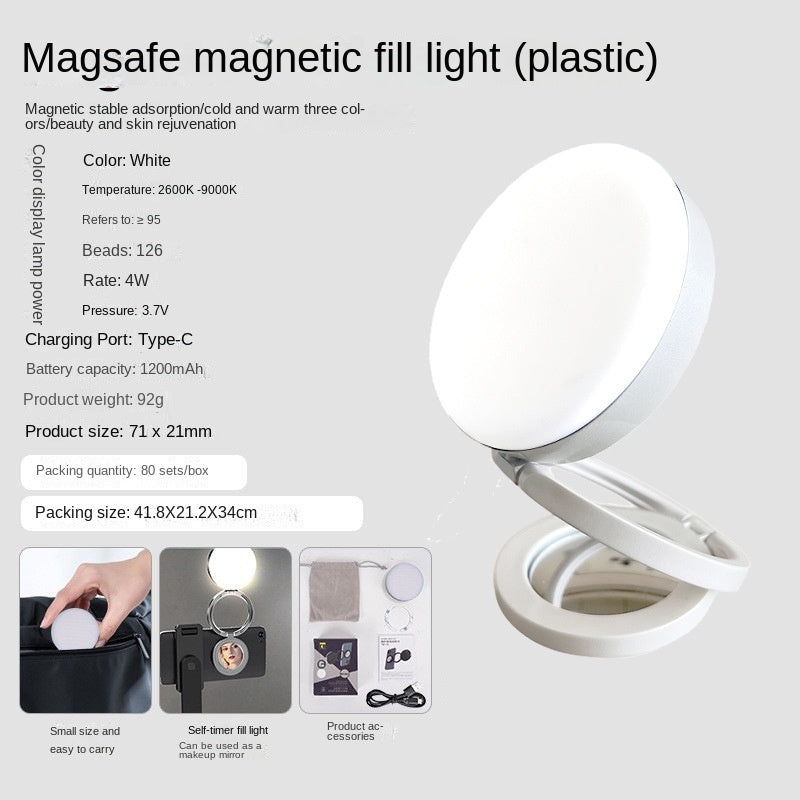 New YSH-126 LED Magnetic Phone Fill Light Photography Lamp Desktop Video Conference Live Pocket Light Mirror - V.I.P Digital Presence