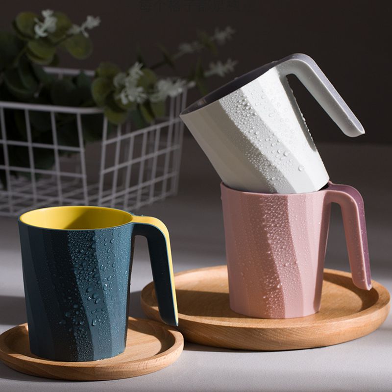 Creative Simple Mouthwash Cup INS Striped Non-Slip Water Cup Double-Layer Plastic Handle Thread Couple Mouthwash Toothbrush Cup - V.I.P Digital Presence