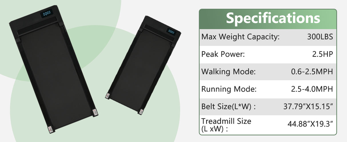New 8.10 Walking Pad Under Home Desktop Treadmill -2.5HP Walking Treadmill 0.6-4MPH 300LBS Capacity Remote Control Battery - V.I.P Digital Presence