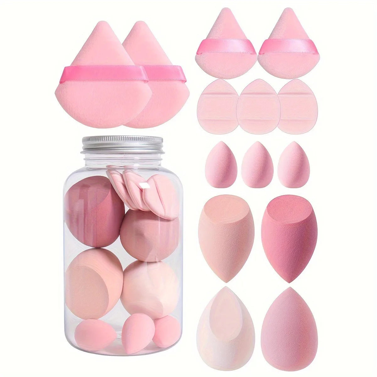 14 Pcs Purple Pink Black Make Up Makeup Sponge Triangle Blender Sponges Powder Press Puffs Set - V.I.P Digital Presence