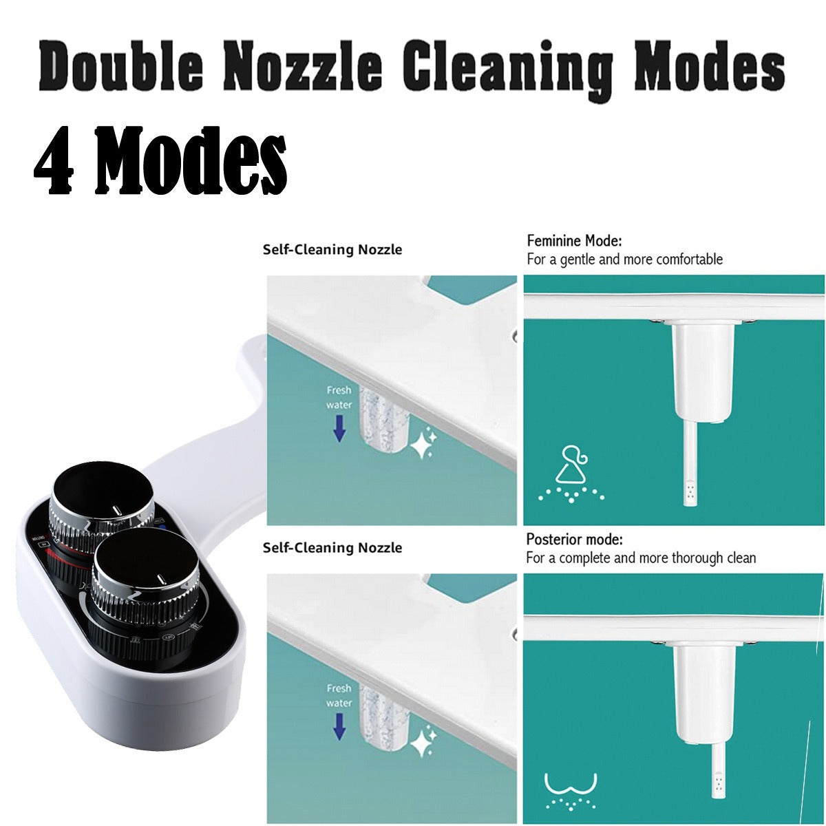 Smart Body Cleaner Unplugged Hot And Cold Water Simple Installation Hip Washing Double Nozzle Toilet Cover Plate - V.I.P Digital Presence