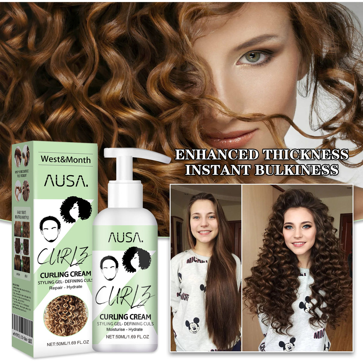 Curly Hair Elastin, Moisturizing Curly Hair Styling Fluffy Elastic Strong Hair Smoothing Frizz And Hair Care - V.I.P Digital Presence