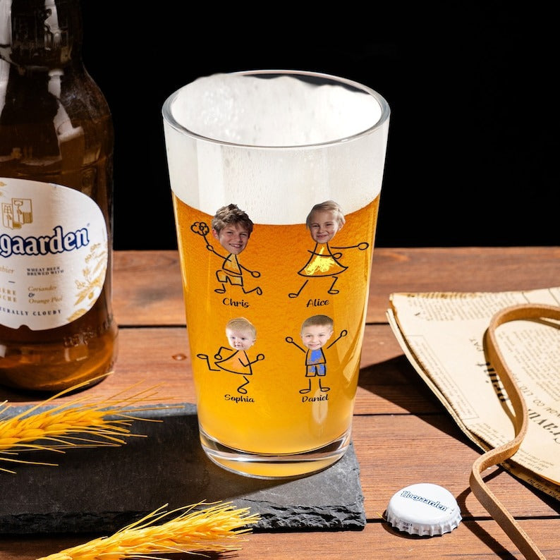 Round glass cup 16oz beer wheat cup body customized straight cup - V.I.P Digital Presence