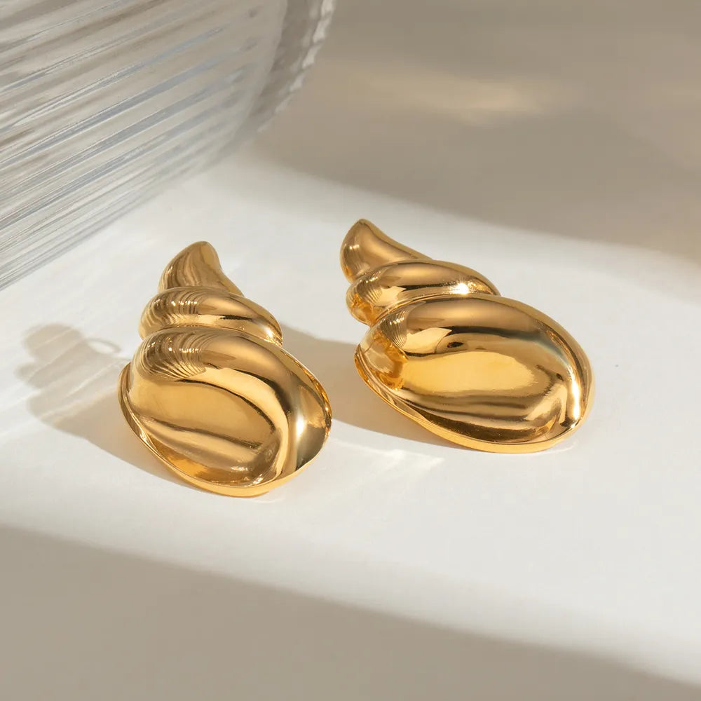 18K Gold-Plated Conch Earrings - V.I.P Digital Presence