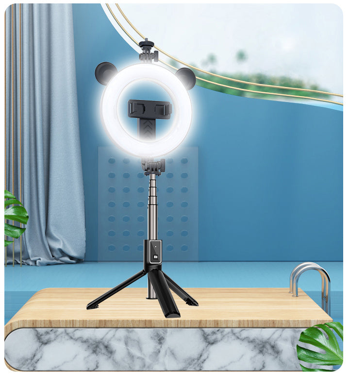 New P40D Portable Selfie Stick With 6 Inches Round Net Celebrity Beauty Fill Light Mobile Phone Live Support