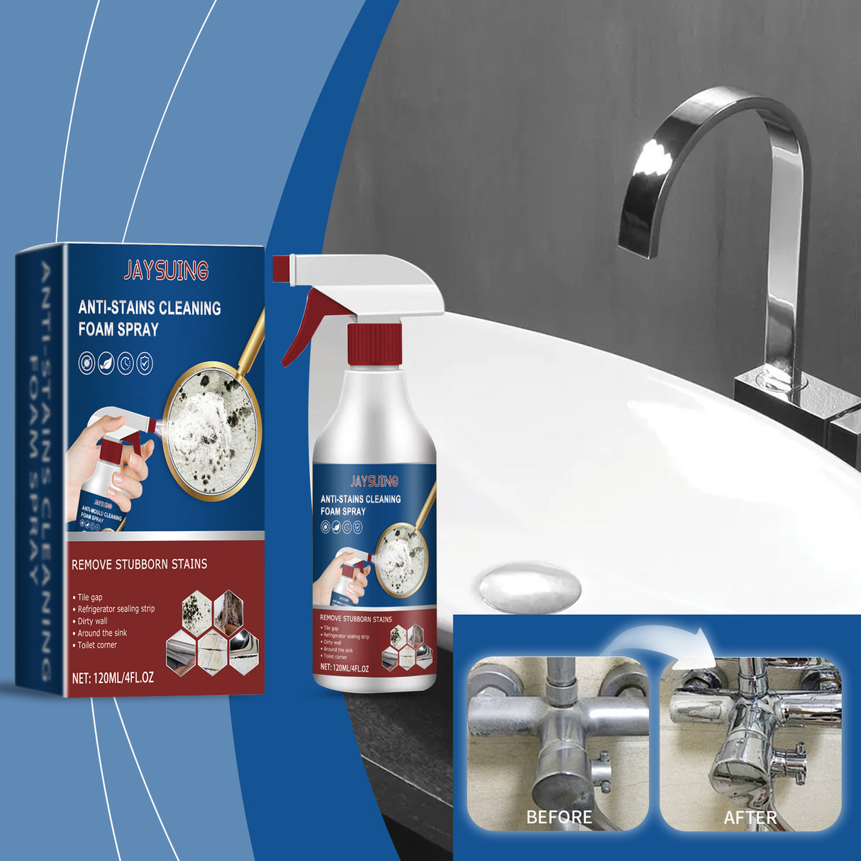 Bathroom Foam Cleaning Spray, Bathroom Wall Stain Removal Multi-Purpose Foam Cleaning Spray - V.I.P Digital Presence
